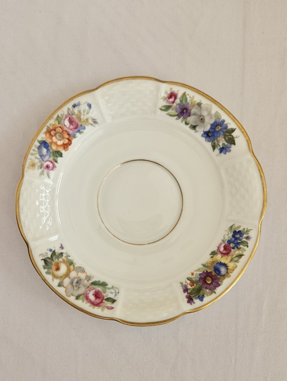 Rosenthal Bavaria Floral Saucer • Gold Trim • Germany Vintage China